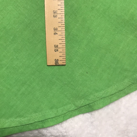 GG Luxe 100% Linen Sleeveless A-line Dress Cover Up Bright Green Size Medium - Picture 8 of 9